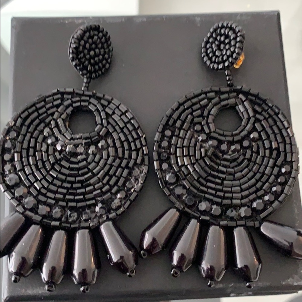 Kenneth Jay Lane beaded clip earrings